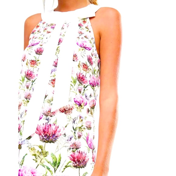 REDUCED TED BAKER LUCILEE NECKTIE FLORAL TUNIC DRESS SZ US 10 OR TED SZ 4 - Picture 4 of 12